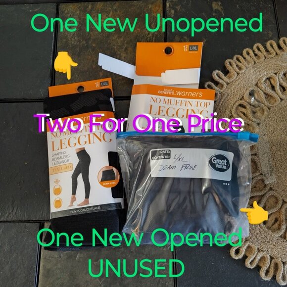 Warner's Blissful Benefits No Muffin Top Leggings 2 Pair L/XL Seam Free - Picture 1 of 10